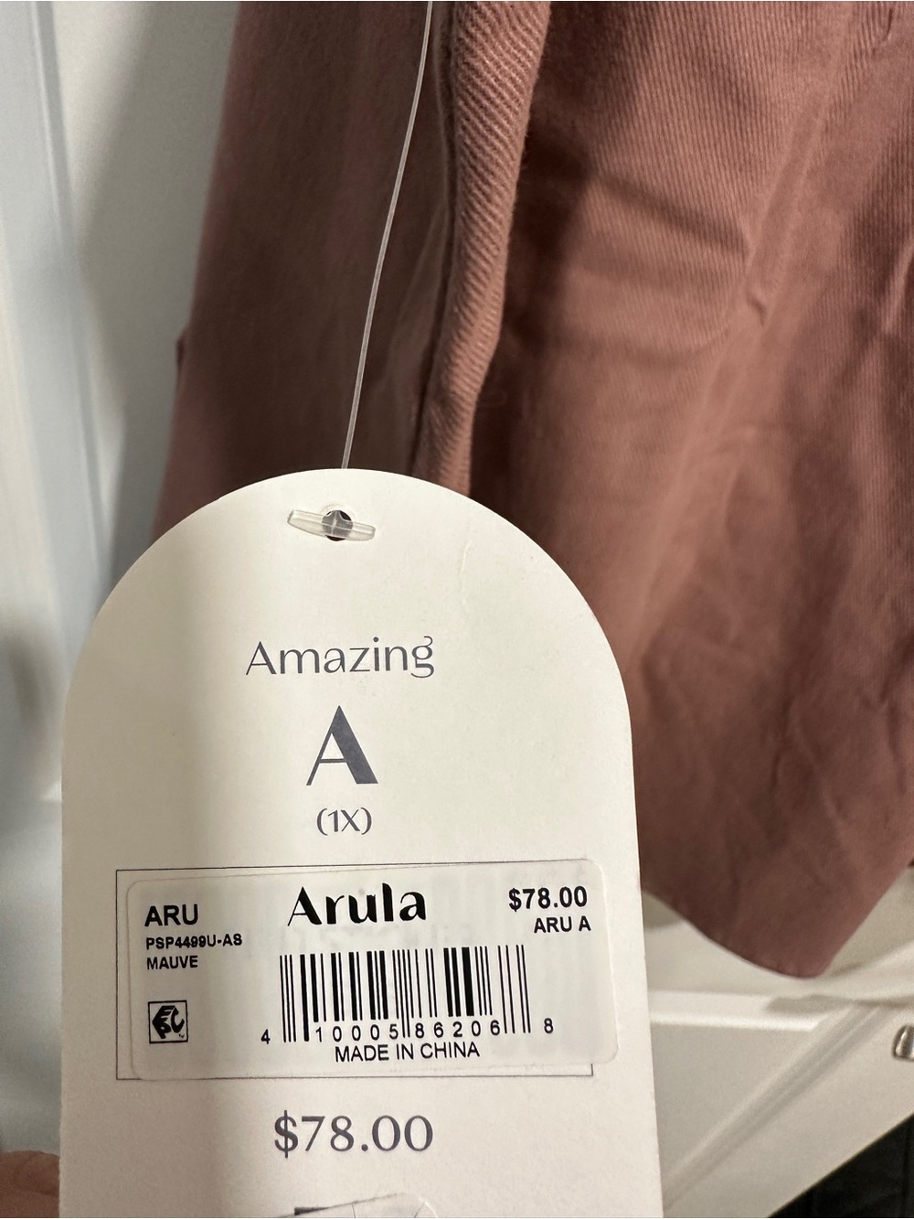 ARULA Mauve Pink Apron Pinafore Dress with Front Pockets - Picture 5 of 5